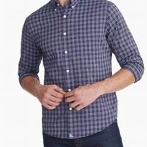 UNTUCKit Men's Blue Plaid Casual Button Down Shirt